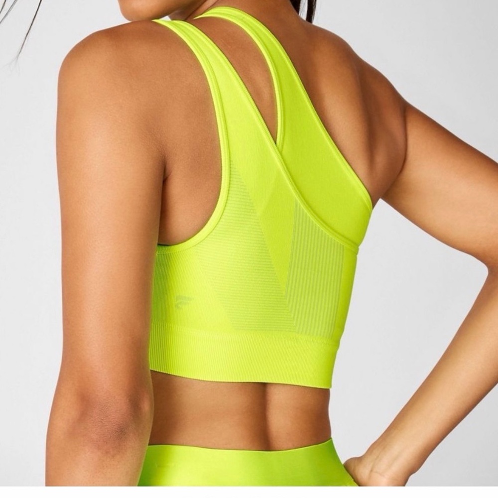 Fabletics Neon Yellow Leggings and sports bra size small - Picture 5 of 5